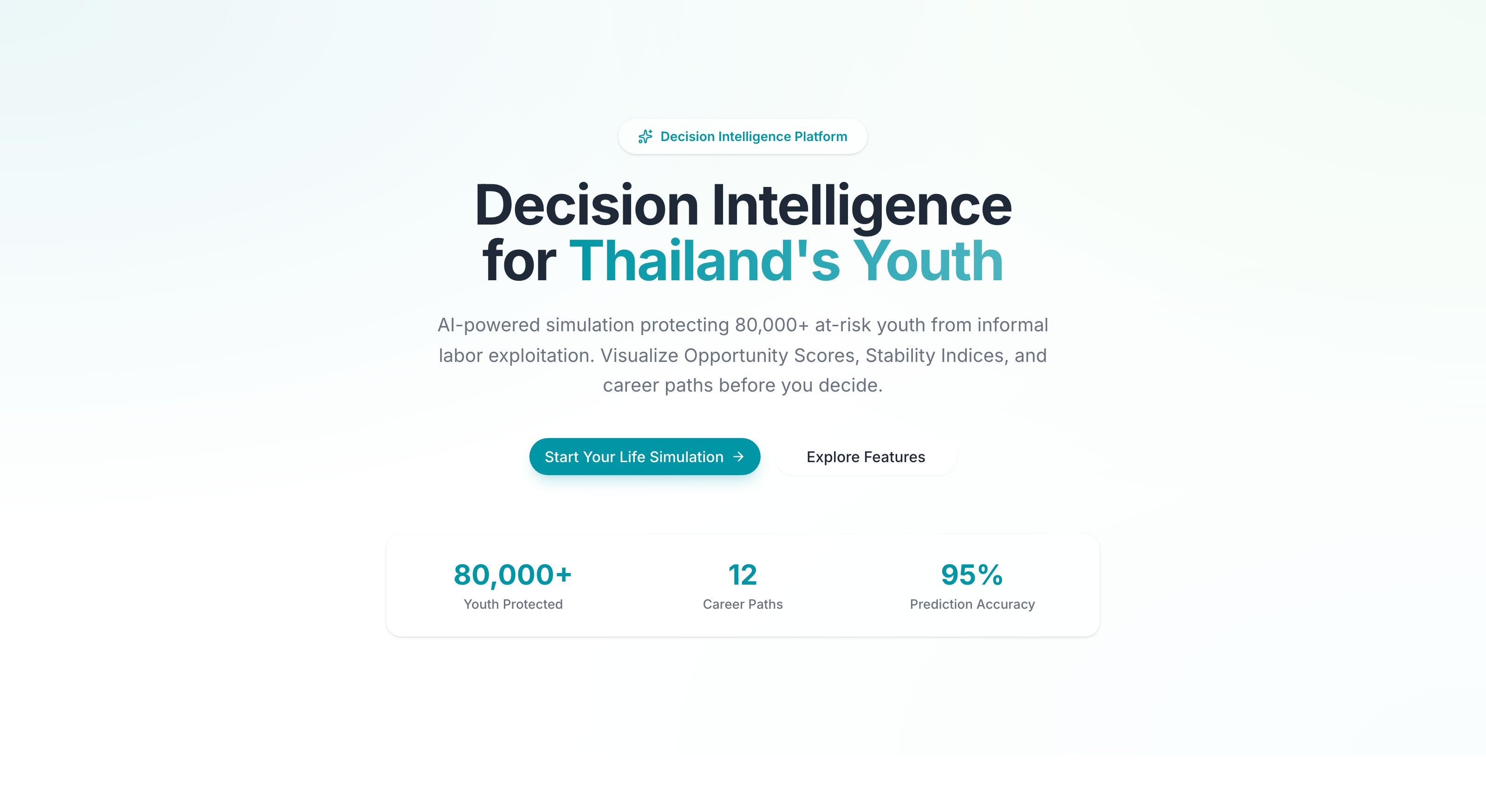 Screenshot of LifePath AI — Youth Life Decision Simulator